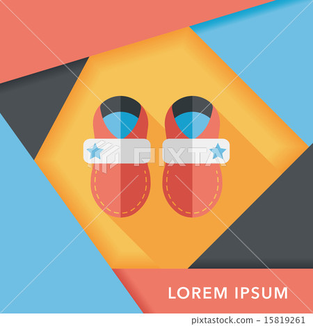 baby booties flat icon with long shadow 15819261