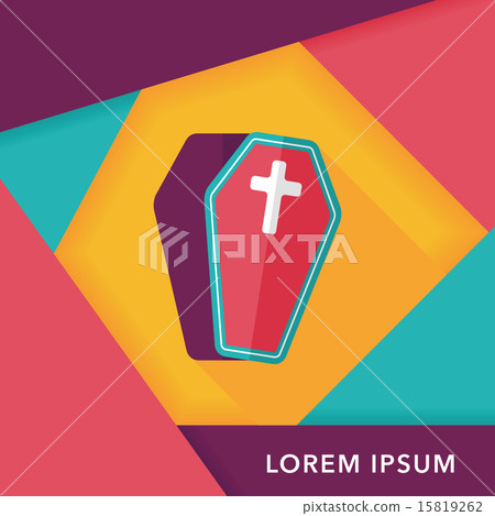 coffin falt icon with long shadow,eps10 15819262