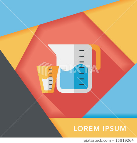 kitchenware measuring cup flat icon with long shadow,eps10 kitchenware measuring cup flat icon with long shadow,eps10 15819264