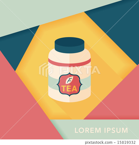 tea canister flat icon with long shadow,eps10 tea canister flat icon with long shadow,eps10 15819332