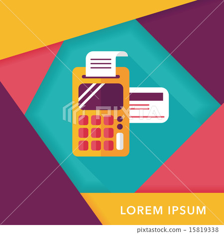 Shopping credit card machine flat icon with long shadow,eps10 Shopping credit card machine flat icon with long shadow,eps10 15819338