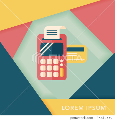 Shopping credit card machine flat icon with long shadow,eps10 Shopping credit card machine flat icon with long shadow,eps10 15819339