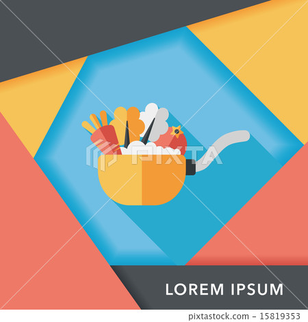 kitchenware pot flat icon with long shadow,eps10 kitchenware pot flat icon with long shadow,eps10 15819353