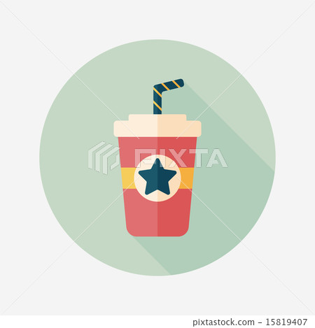 soda drink flat icon with long shadow,eps10 15819407