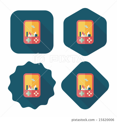 Handheld game consoles flat icon with long shadow,eps10 15820006
