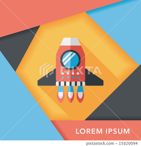 Spaceship flat icon with long shadow,eps10 Spaceship flat icon with long shadow,eps10 15820094