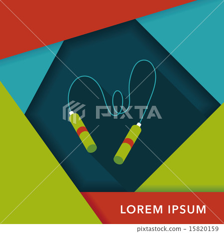 Skipping rope flat icon with long shadow, eps10 15820159