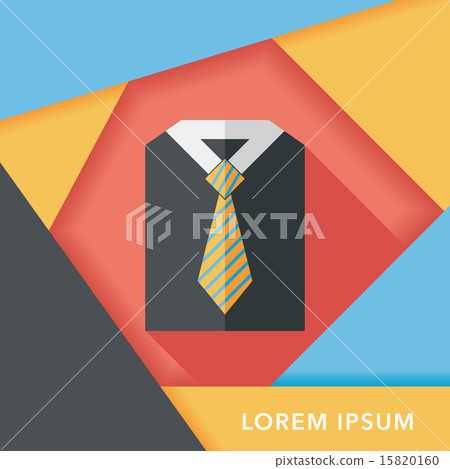 business shirt and tie flat icon with long shadow,eps10 business shirt and tie flat icon with long shadow,eps10 15820160