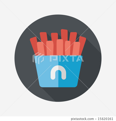 french fries flat icon with long shadow,eps10 15820161
