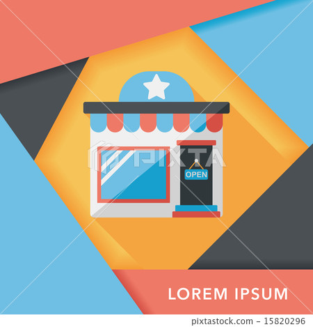 Building shop store flat icon with long shadow,eps10 Building shop store flat icon with long shadow,eps10 15820296