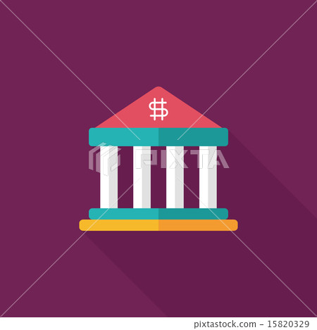 bank flat icon with long shadow,eps10 bank flat icon with long shadow,eps10 15820329