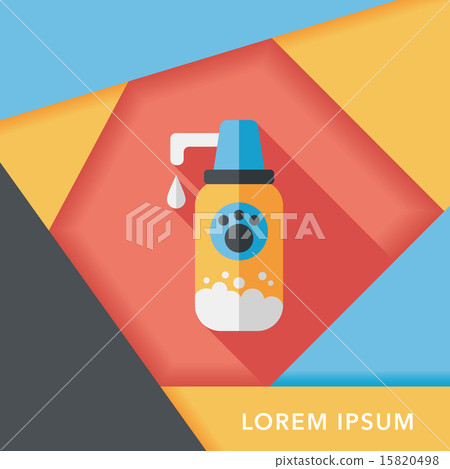 Pet shampoo flat icon with long shadow,eps10 Pet shampoo flat icon with long shadow,eps10 15820498