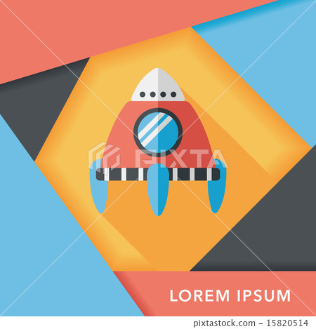Space rocket flat icon with long shadow,eps10 15820514