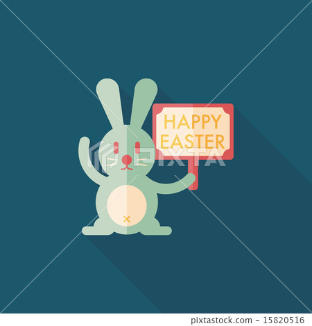easter bunny flat icon with long shadow,eps10 15820516