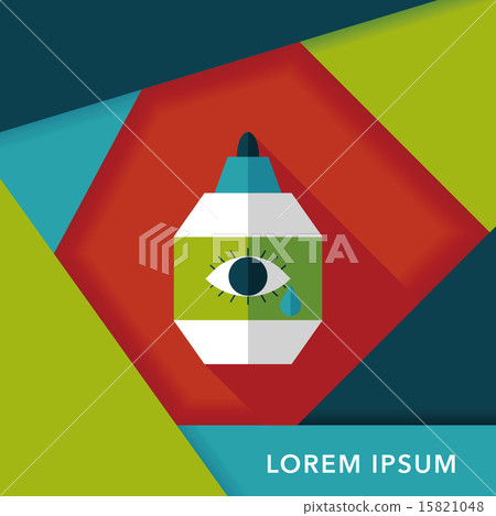 Eye Drop flat icon with long shadow,eps10 15821048