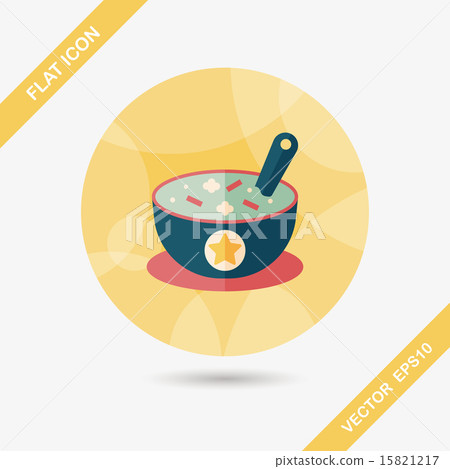 soup flat icon with long shadow,eps10 - Stock Illustration [15821217 ...