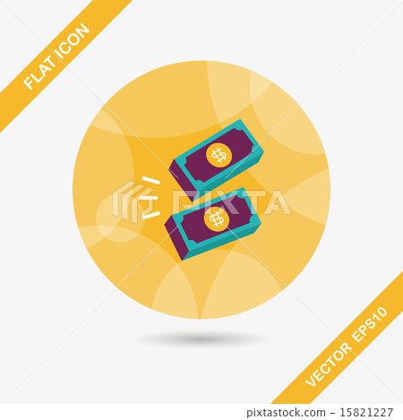 Paper money flat icon with long shadow,eps10 15821227