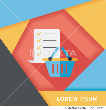 shopping list flat icon with long shadow,eps10 15821294