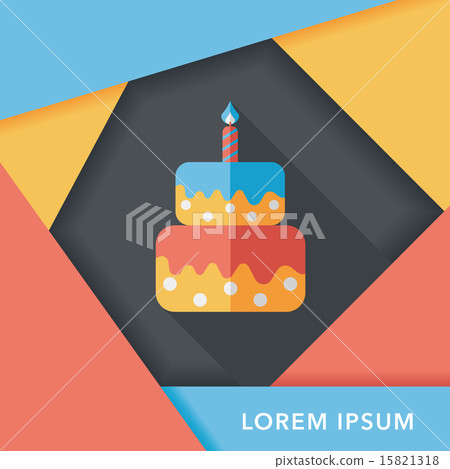 birthday cake flat icon with long shadow,eps10 - Stock Illustration ...