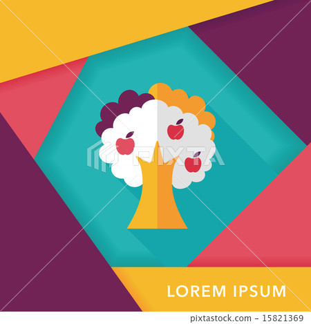 apple tree flat icon with long shadow,eps10 - Stock Illustration ...