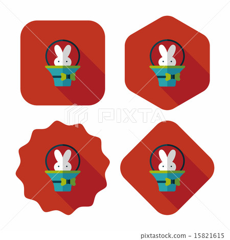 easter bunny flat icon with long shadow,eps10 15821615