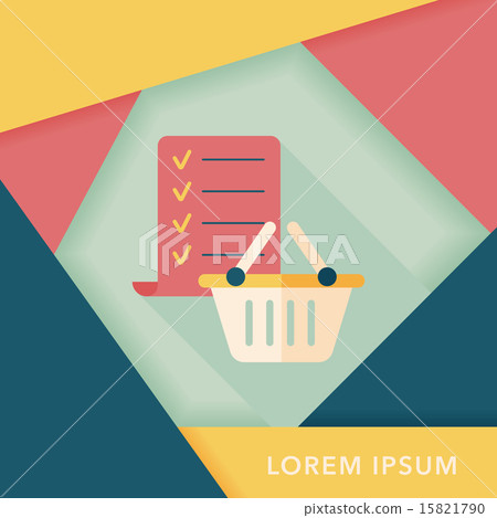 shopping list flat icon with long shadow,eps10 15821790