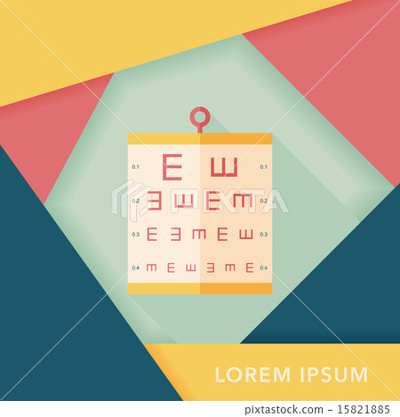 eye test chart flat icon with long shadow,eps10 eye test chart flat icon with long shadow,eps10 15821885