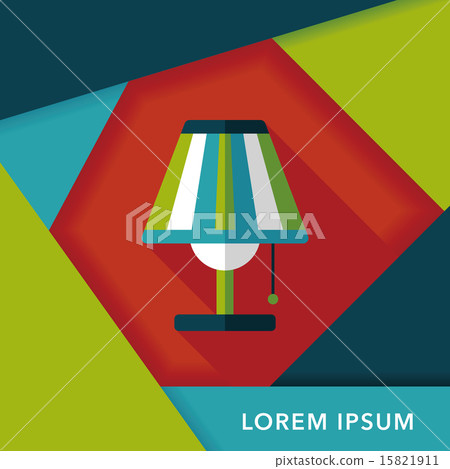 Table lamp flat icon with long shadow,eps10 15821911