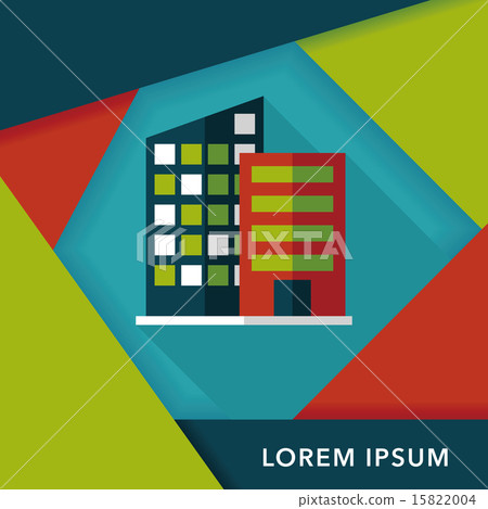 Building flat icon with long shadow,eps10 - Stock Illustration ...