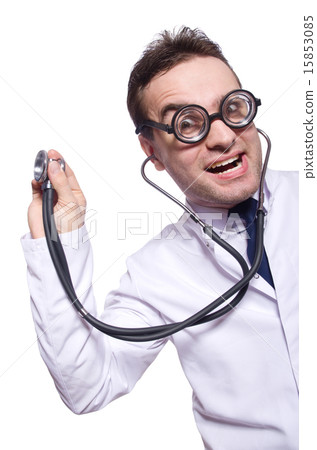 Funny doctor isolated on the white 15853085