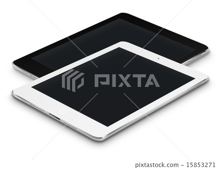 Realistic tablet computers with black screens. 15853271