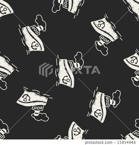 doodle Steamship seamless pattern background 15854948