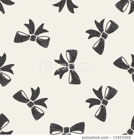 Doodle Bow seamless pattern background - 스톡일러스트 [15855008] - PIXTA
