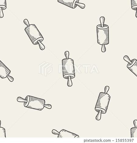 Doodle Rolling pin seamless pattern background - Stock Illustration ...