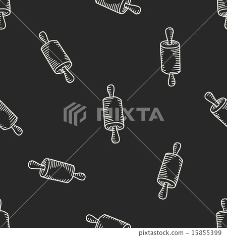 Doodle Rolling pin seamless pattern background - Stock Illustration ...
