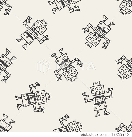 Doodle Robot seamless pattern background 15855550
