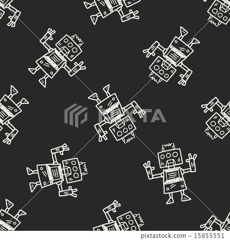 Doodle Robot seamless pattern background Doodle Robot seamless pattern background 15855551