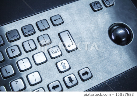 Industrial keyboard made of steel with a trackball 15857688