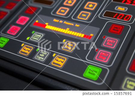 Fragment of illuminated ship control panel 15857691