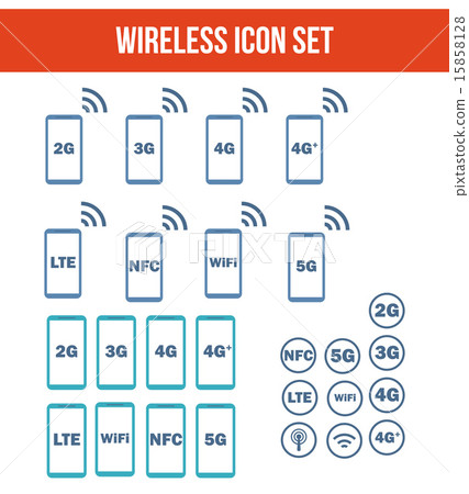 Mobile wireless telecommunications technology symbol.  15858128