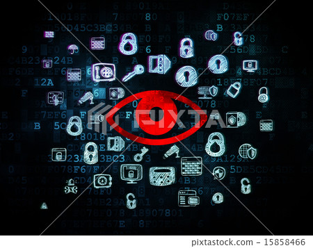 Safety concept: Eye on Digital background 15858466
