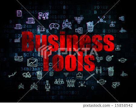 Finance concept: Business Tools on Digital background 15858542
