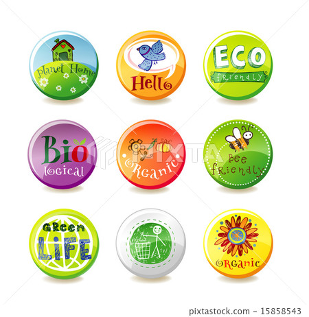Glass eco badges Glass eco badges 15858543