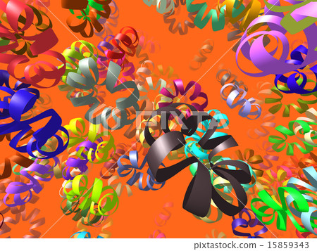 Flying ribbons generated 3D background-插圖素材 [15859343] - PIXTA圖庫