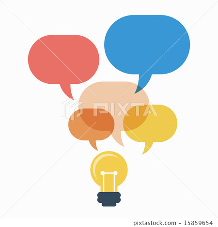 Light Bulb with Colorful Speech 15859654