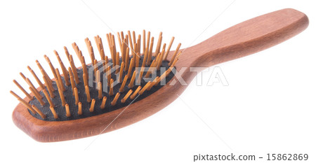 Wooden old comb on blackground 15862869