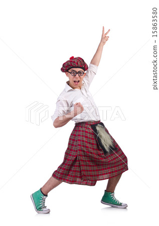 Funny scotsman isolated on the white 15863580