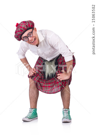 Funny scotsman isolated on the white 15863582