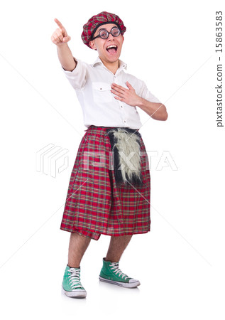 Funny scotsman isolated on the white 15863583