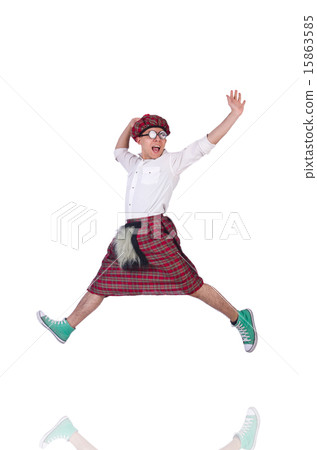 Funny scotsman isolated on the white 15863585